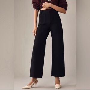 Anthropologie Maeve The Colette Wide g Cropped Pants in Black
